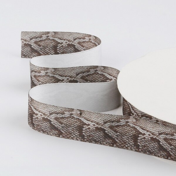 Snake Skin & Leopard pattern printed Poly Cotton ribbon for Party Home Wedding Decor Wrapping Garment Accessories: 2.5cm Light Brown