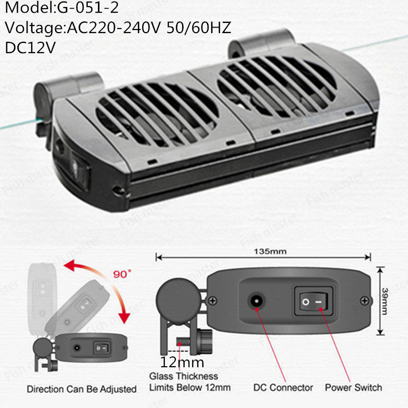 Wentylator chłodzący akwarium. Chłodzenie akwarium Chłodnica wodna Akwarium akwariowe Sprzęt chłodzący robić akwarium morskiego: XL / Złota