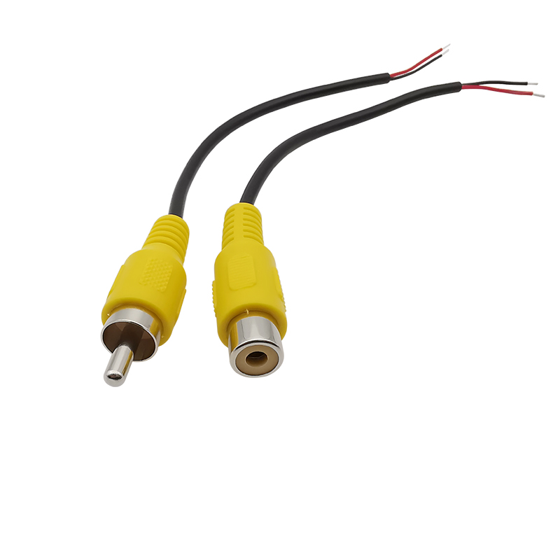 2Stck RCA Stecker/Buchse Audio- Kabel Verlängerung Draht Stecker Adapter RCA Audio- Video Kabel Zopf Schweißen DIY Stecker