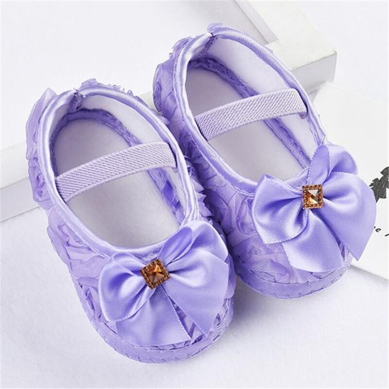 Baby Toddler Shoes Infant Flower Soft Sole Kid Girls Boy Baby Rose Bowknot Elastic Band Crib Shoes Prewalker 0-18 Months