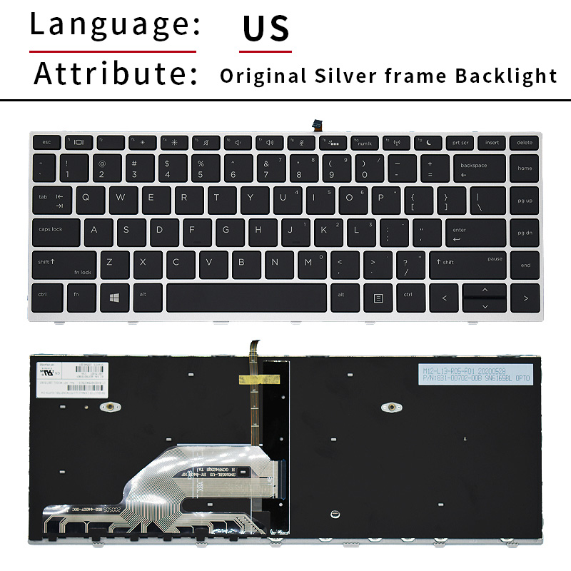 Märkesoriginal för hp probook 430 g5 440 g5 445 g5 640 g4 640 g5 engelskt laptoptangentbord amerikanskt  l01071-001 l00735-001: Orange