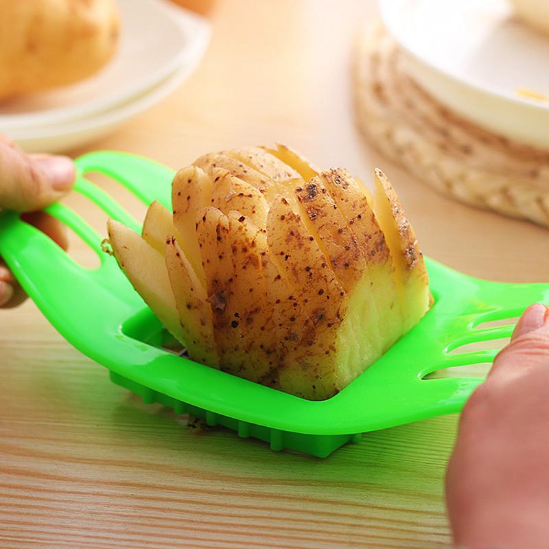 Handig Aardappel Snij-inrichting Frietjes Aardappelen Snijden Roestvrij Staal Multifunctionele Handleiding Aardappel Cutter Keuken Gadgets