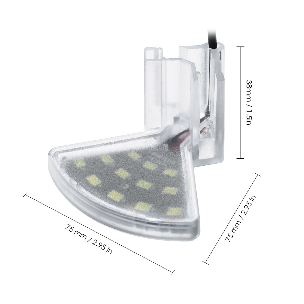 LED Aquarium Light Mini Fish Tank White Light EU Plug Aquarium Fan-shaped Clamp Lamp with 8pcs High Light SMD5730 LEDs