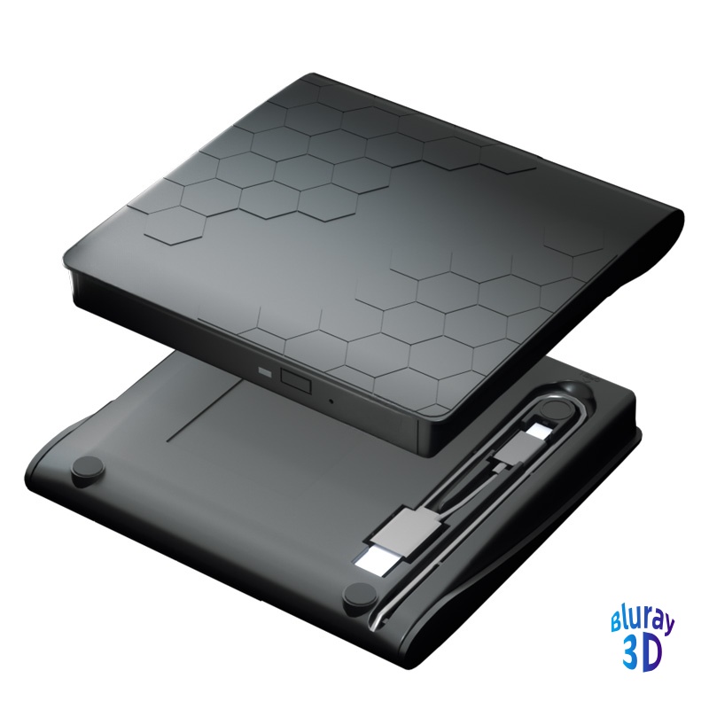 External Blu Ray Drive Support 50G Disc Read/Write Bluray Drives Portable 3D Blu Ray Burner Suitable for Windows 7/8/10/11 MacOS