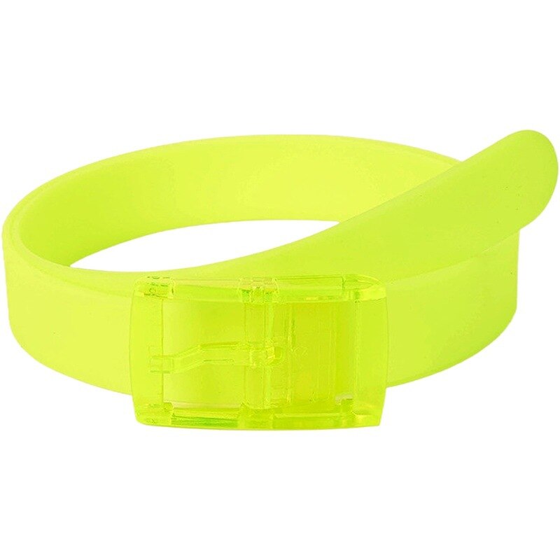 1PC femmes Transparent ceinture clair rond carré coeur broche boucle large taille bandes dames ceinture Punk taille ceinture