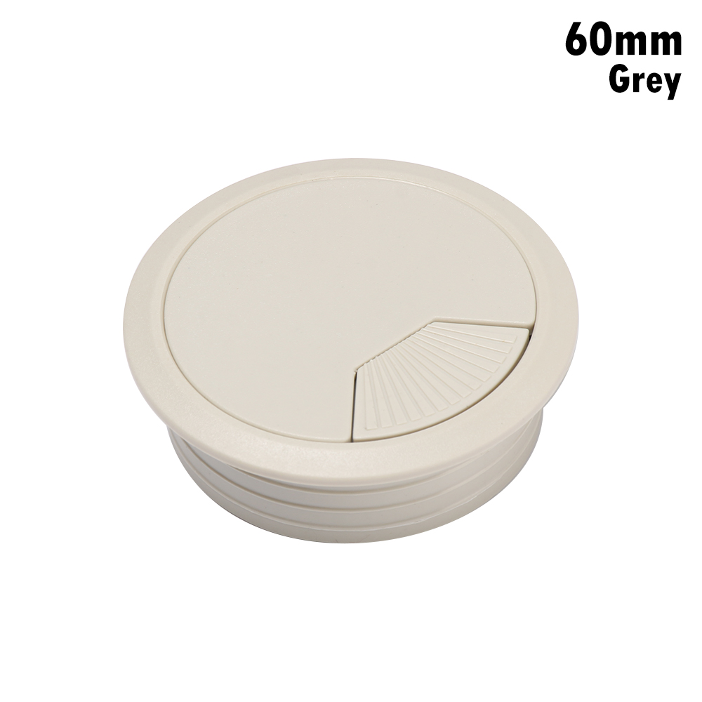 1PC Round/Square Wire Hole Cover Office Desk Table Cable Fastener PC Computer Grommet Tidy Practical Line Organizer Hardware Box: A-grey 60mm