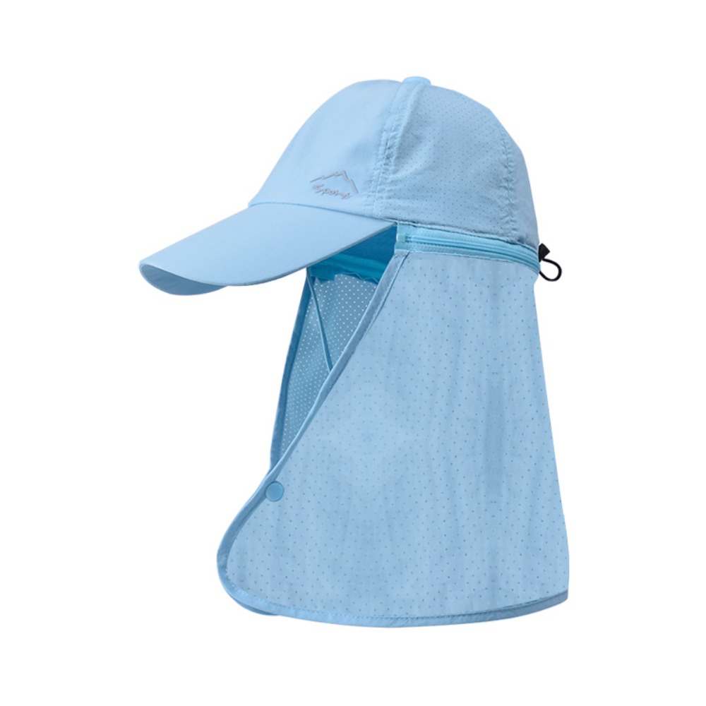 Protección solar Sombrero impermeable para el sol Secado rápido Gorra de béisbol de pesca de ala ancha Mantón desmontable Gorra de playa transpirable: Blanco
