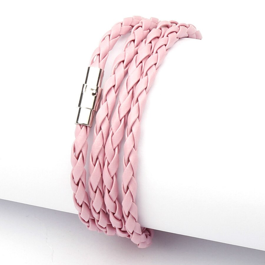 Neue Stil Neueste Beliebte 4 Kreis Leder Armband Für Männer Wrap Armbänder Vintage Schwarz Freies 11 Farbe Wählen