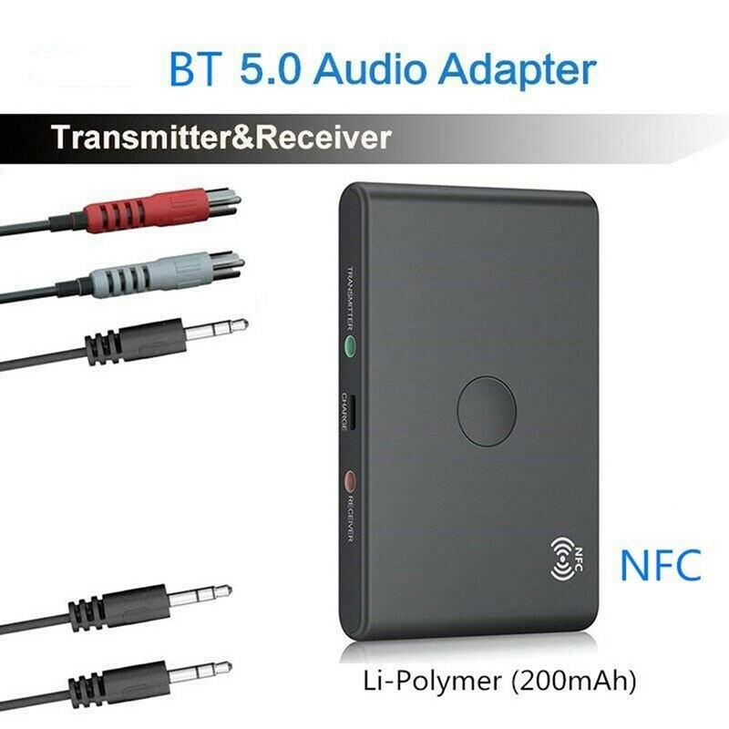 TX6 Bluetooth BT 5.0 o 3.5mm Transmitter Receiver Adapter 2 in 1 Support NFC Handsfree Headphone Reciever