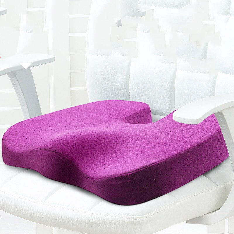 Coussin d'assise coussin de voiture coussin de siège orthopédique pour sciatique coussin d'assise coussin en mousse à mémoire de forme oreillers de voiture doux et confortables: VIOLET