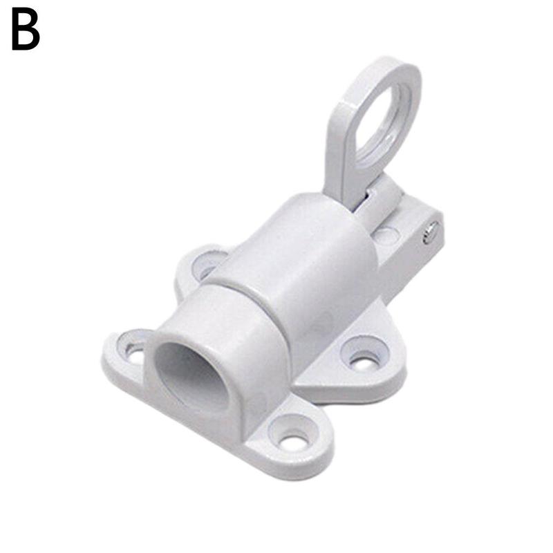 Aluminum Door Bolt Self-closing Automatic Latch Window Lock Latch Security Sprung Gate Loft Hatch Attic Ceiling D1A7: white