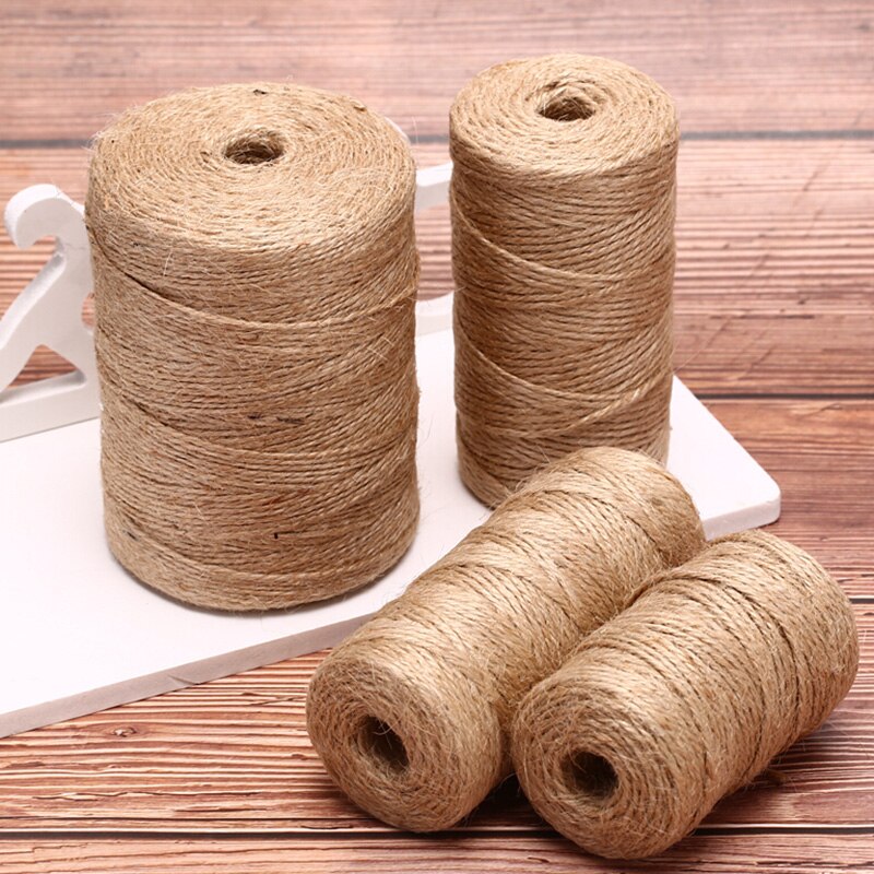 Natuurlijke Jute 50M/80M/100M Jute String Wikkelen Cords Discussie Plakboek Tool Dubbele Henneptouw papier Album Craft Decor