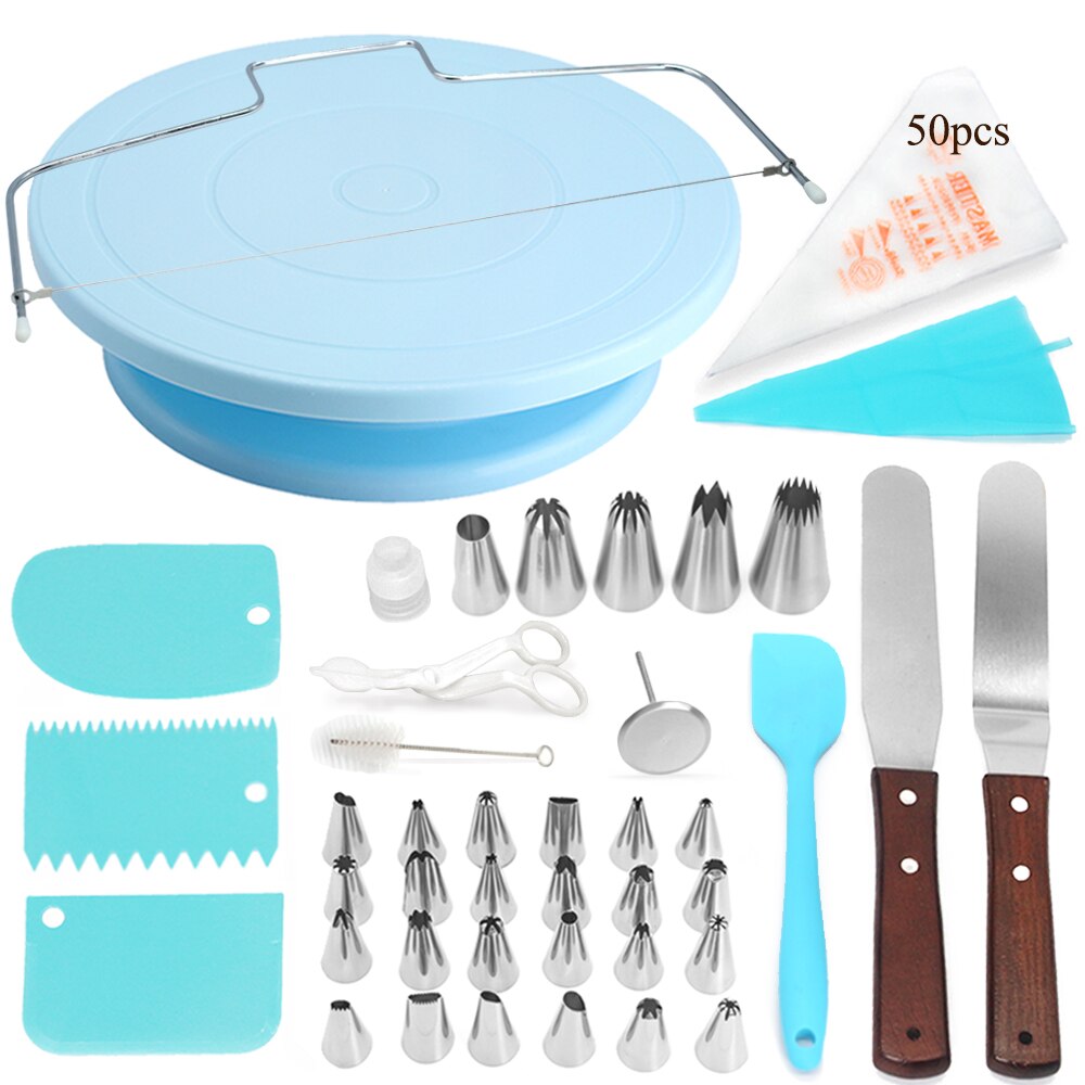 DIY Cake Decorating Bakery Tools Kit Cake Turntable Nozzle Set Pastry Tube Fondant Tool Kitchen Dessert Baking Supplies: Set3
