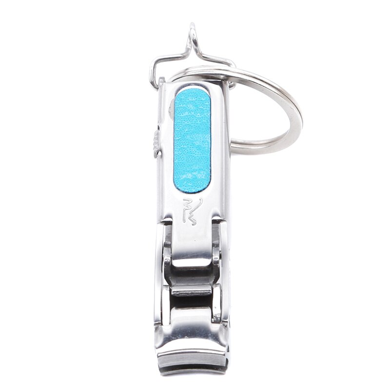 1 Pc Rvs Zilveren Nail Art Tool Key Ring Ultra-Dunne Opvouwbare Hand Teen Nagelknipper Cutter Met sleutelhanger Cutter Trimmer