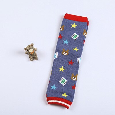 Ideacherry 1 par babypuder 30*8cm tegneserie 100%  bomulds crawling sikkerhed benvarmere sokker tilbehør spædbørn knæ tyk beskytter: E
