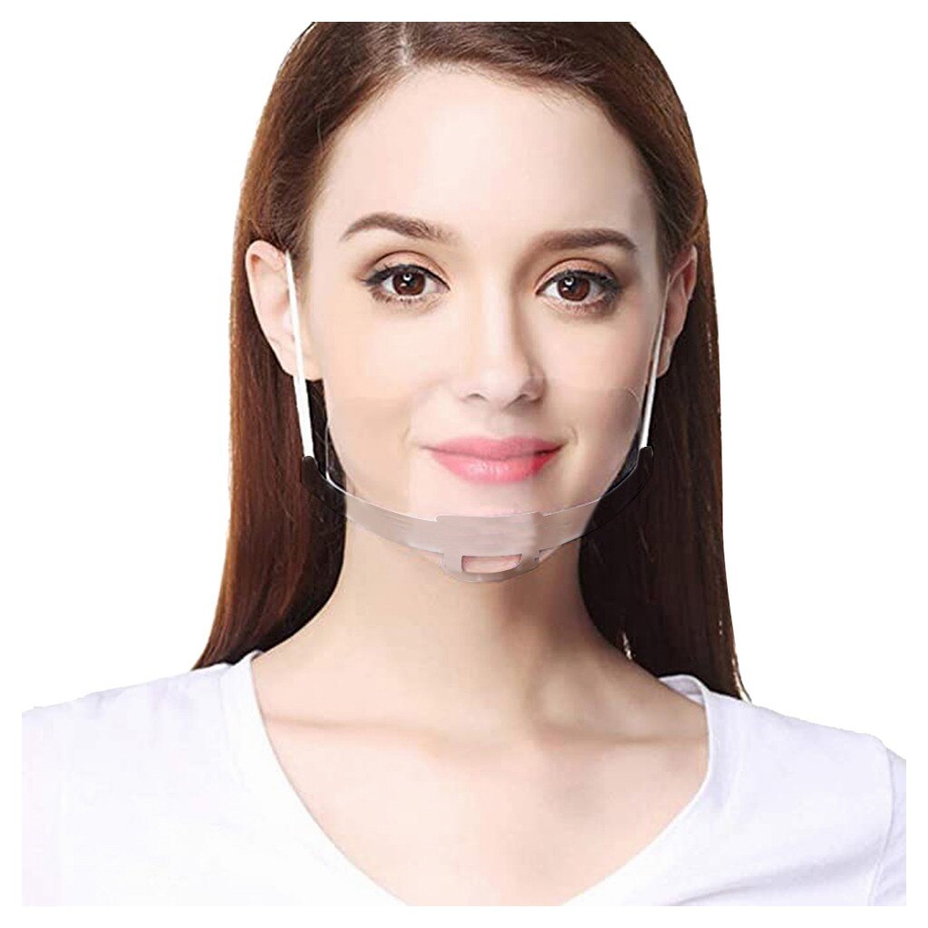10PC Transparent Smile Mask Catering Waiter Chef Anti-Fog Hygiene Masks Special Food Plastic Kitchen Restaurant Sanitary tool: B