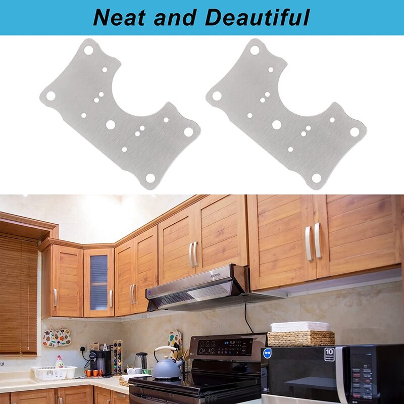 6Pcs Hinge Repair Plate Brackets,Cabinet Hinge Repair Plate Kit With Hole And Screw For Protection Wood Kitchen Cupbo