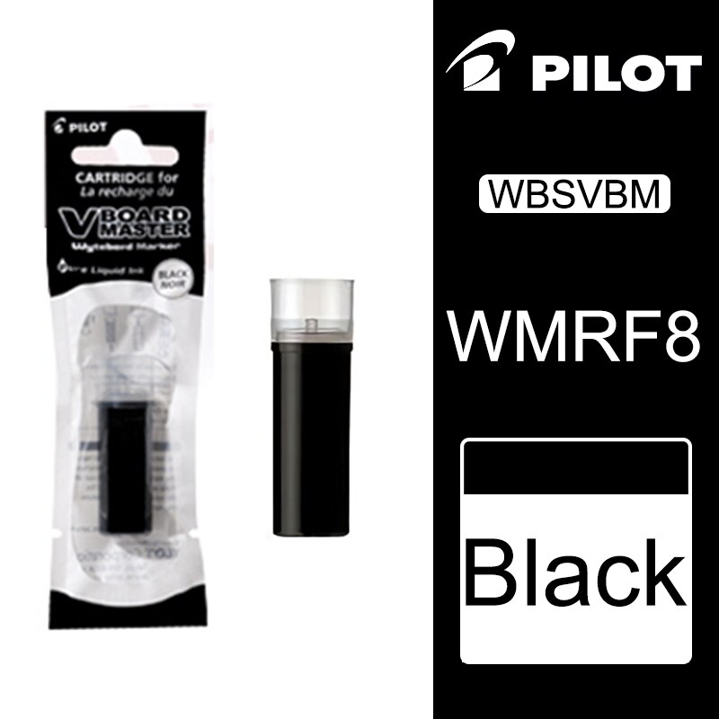 Japan PILOT Whiteboard Pen V Straight Liquid Multi-Capacity Ink Whiteboard Marker WBMAVBM Replaceable Core Office Supplie: 12 Pieces Ink Black