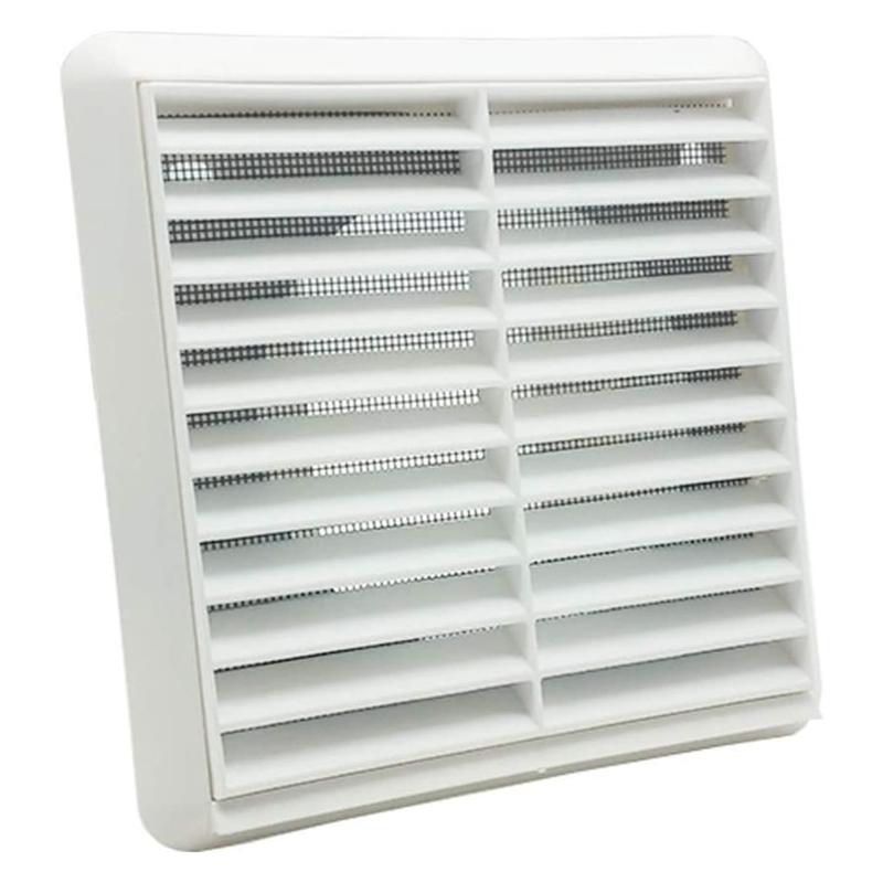 1PC Air Vent Ventilation Grill Cover Wall Ceiling Mounted Vent Built-in Fly Screen Mesh for Bathroom Office Home (White, 100mm)
