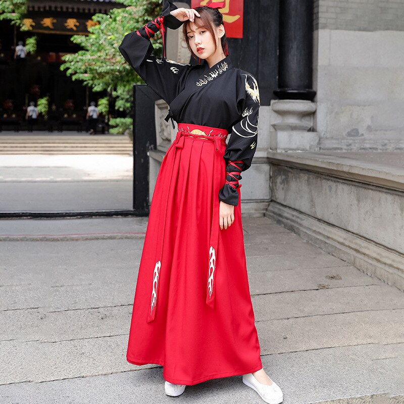 Borduurwerk Hanfu Vrouwen Mannen Traditionele Dans Kostuums Folk Fee Jurk Festival Rave Outfit Zangers Prestaties Kleding DC3176