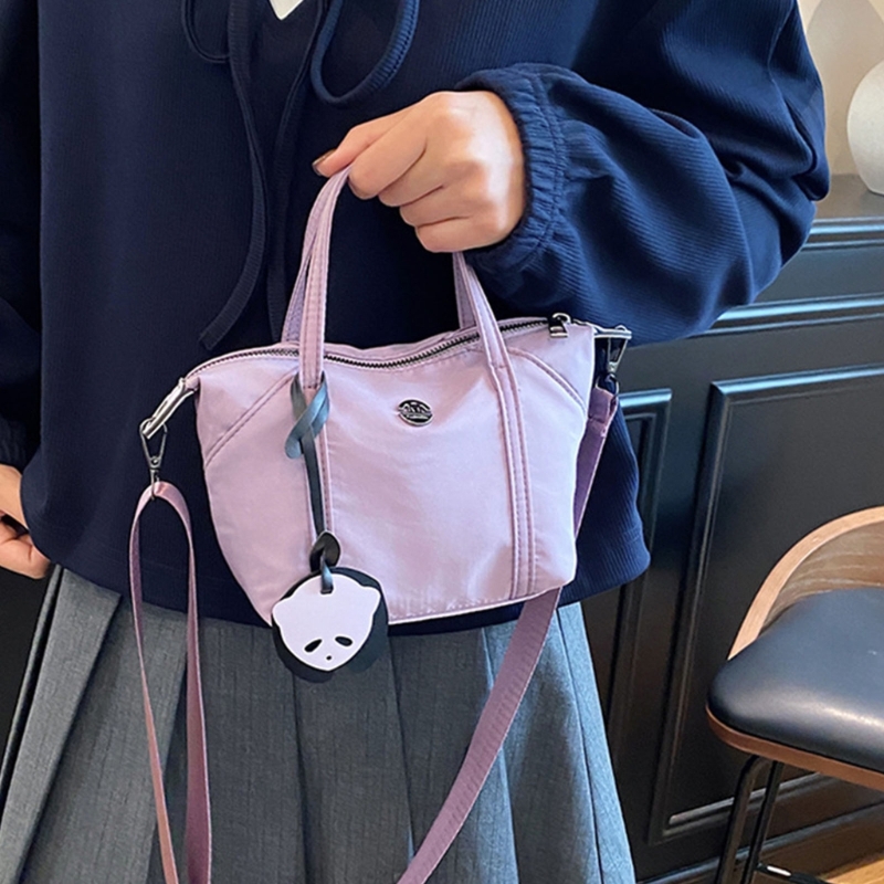 Shoulder Bag Nylon Purse Clutches Shoulder Toted Handbag with Zipper Closure Women Crossbody Bag with Removable Strap