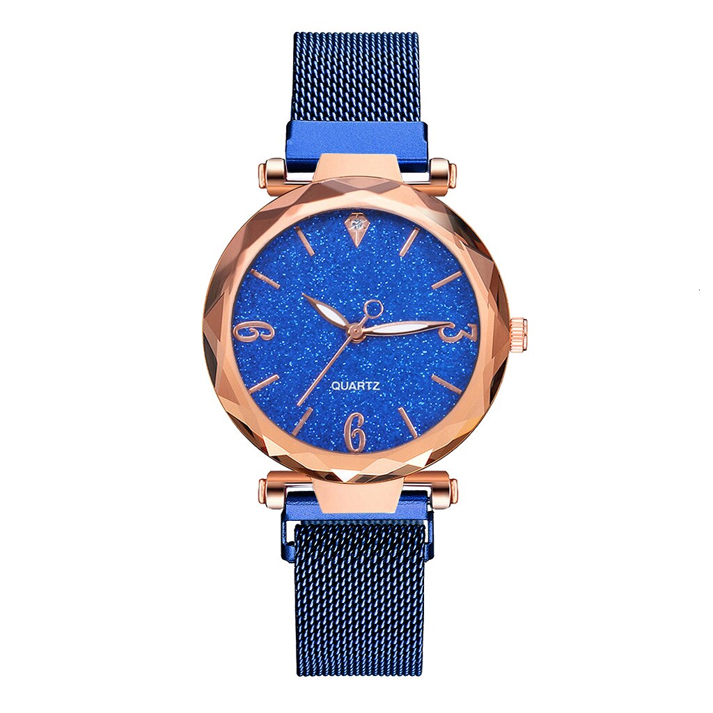 Women Watches Luxury Magnetic Strap Ladies Wristwatches Quartz Clock Zegarek Damski Relogio Feminino: blue