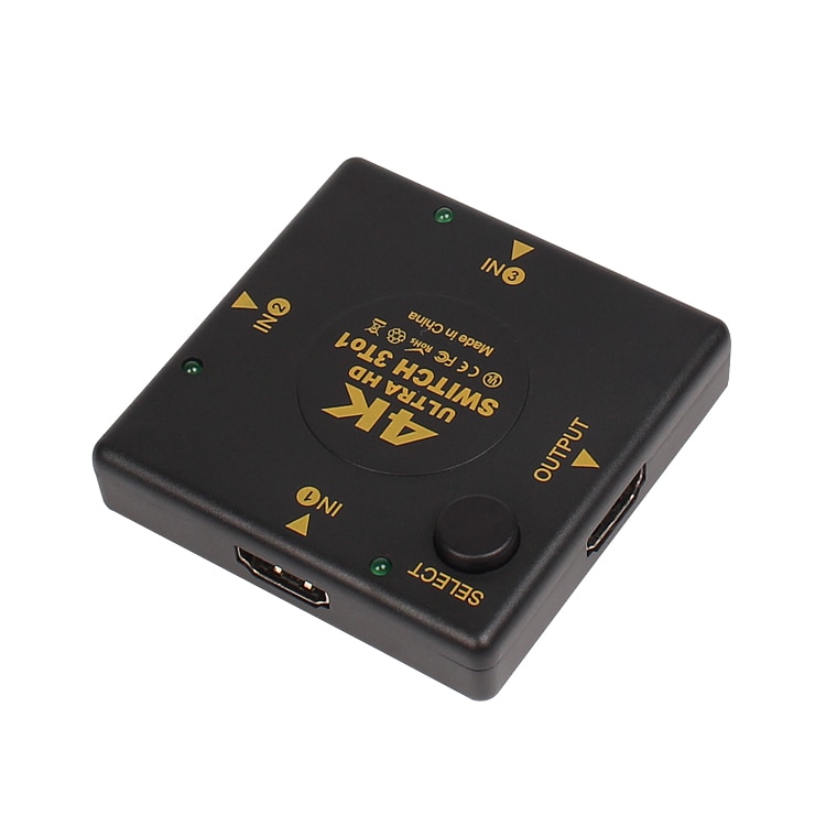 AMKLE HDMI Switch 4K * 2K 3D HDMI Splitter Mini 3 Poorten Switcher 3-in-1 -Out HDMI Hub voor DVD HDTV Xbox PS3 PS4 Latptop TV BOX