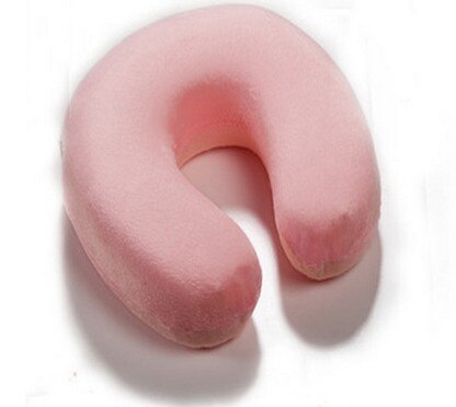 Memory Foam Pillow Nek U-vorm U-vormige Hoofdsteun Auto Flight Travel Soft Nursing Kussen 5: Roze