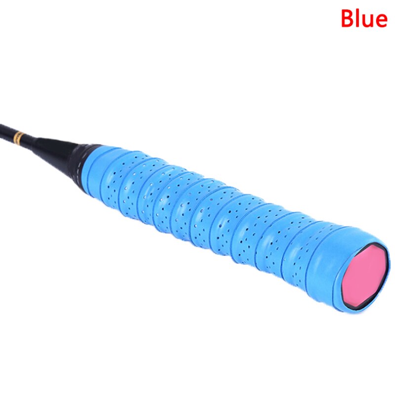 Anti-slip Ademend Sport Over Grip Zweetband Tennis Overgrips Tape Badminton Racket Grips Zweetband: blue