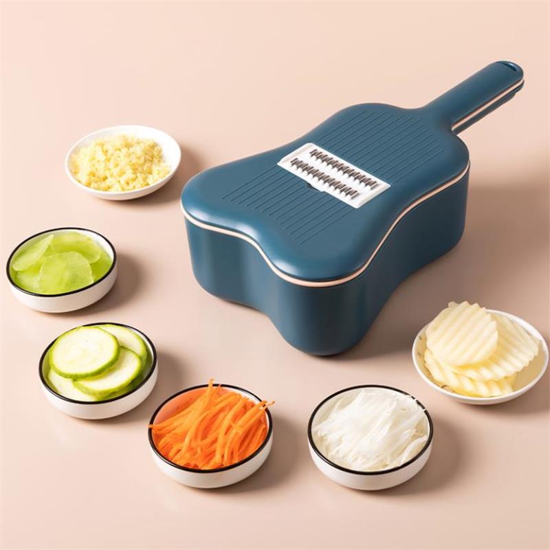 Keuken Handleiding Groente Fruit Cutter Slicer Mode Ukulele Multi Slicer Met Afvoer Mand Shredder Rasp Snijmachine Gratis Dunschiller