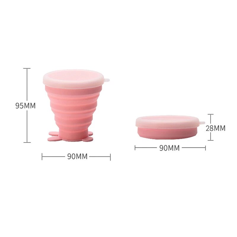 Draagbare Siliconen Cup Opvouwbare 200Ml Outdoor Telescopische Cup Kleine Cartoon Siliconen Vouwen Reizen Intrekbare Gorgelen Cup