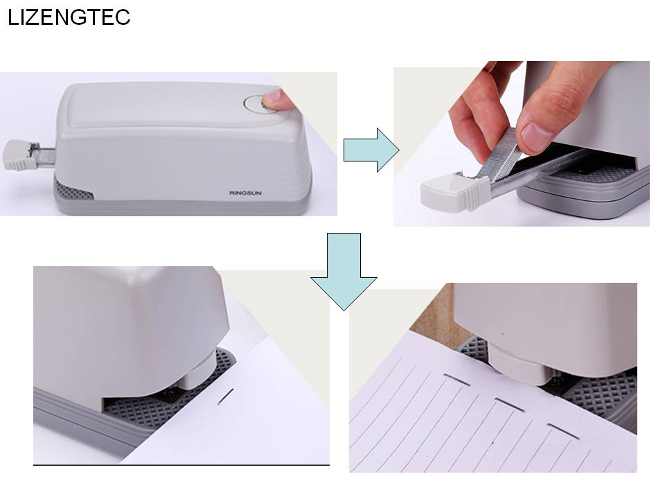 LIZENGTEC Electricity Heavy-duty 6*AA Battery or DC Jack Two Power Stapler For School Office Factory Supplies