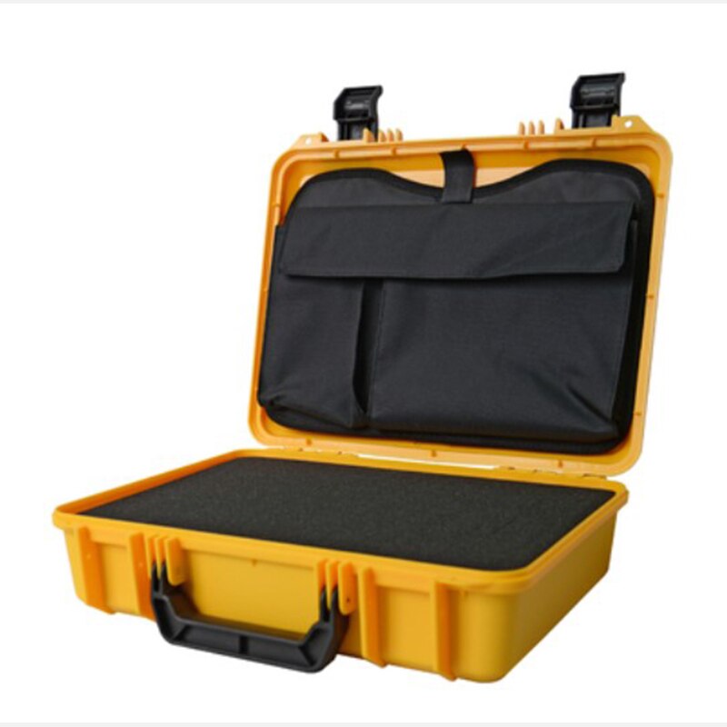Direct Supply Portable Computer Storage Case Plastic Portable Hardware Toolbox Equipment Box With File Pocket Pre-Cut Foam: Yellow