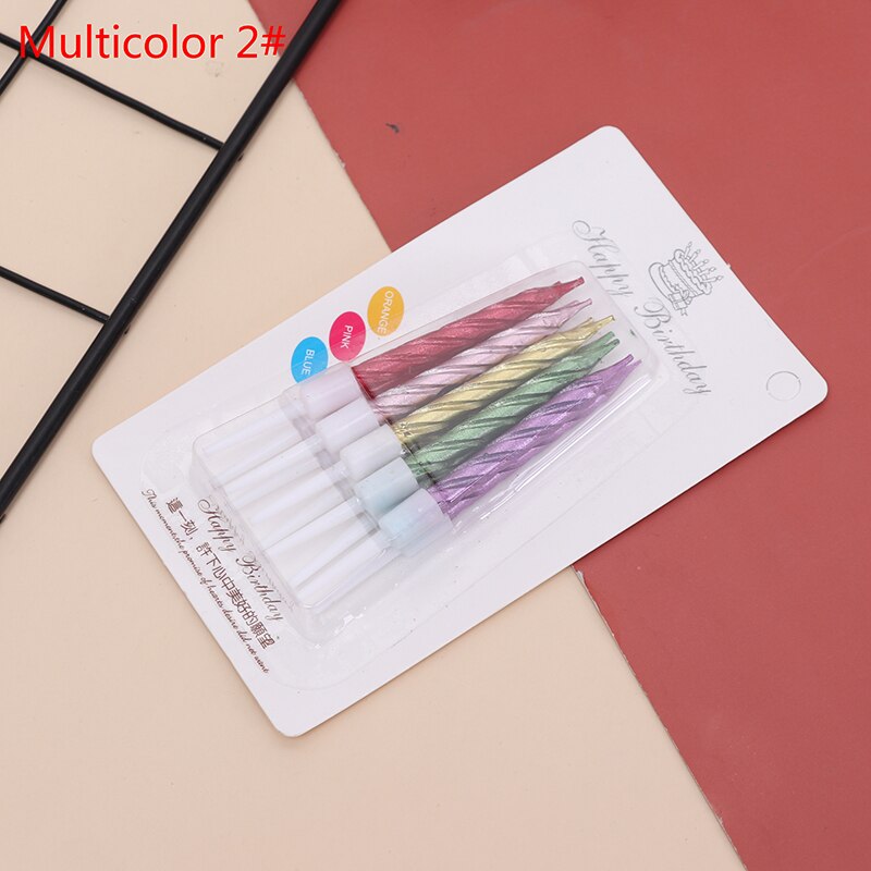 10pcs/set Thread Birthday Candles Cake Candle Wedding Party Decoration Supplies Stand Cake Candle: H
