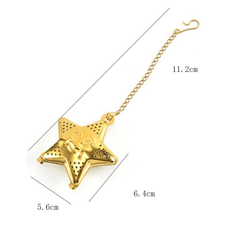 Star Shaped Tea Mesh Infuser Colorful Stainless Steel Tea Strainer Spice Filter For Kitchen Tools Accessories PAK5