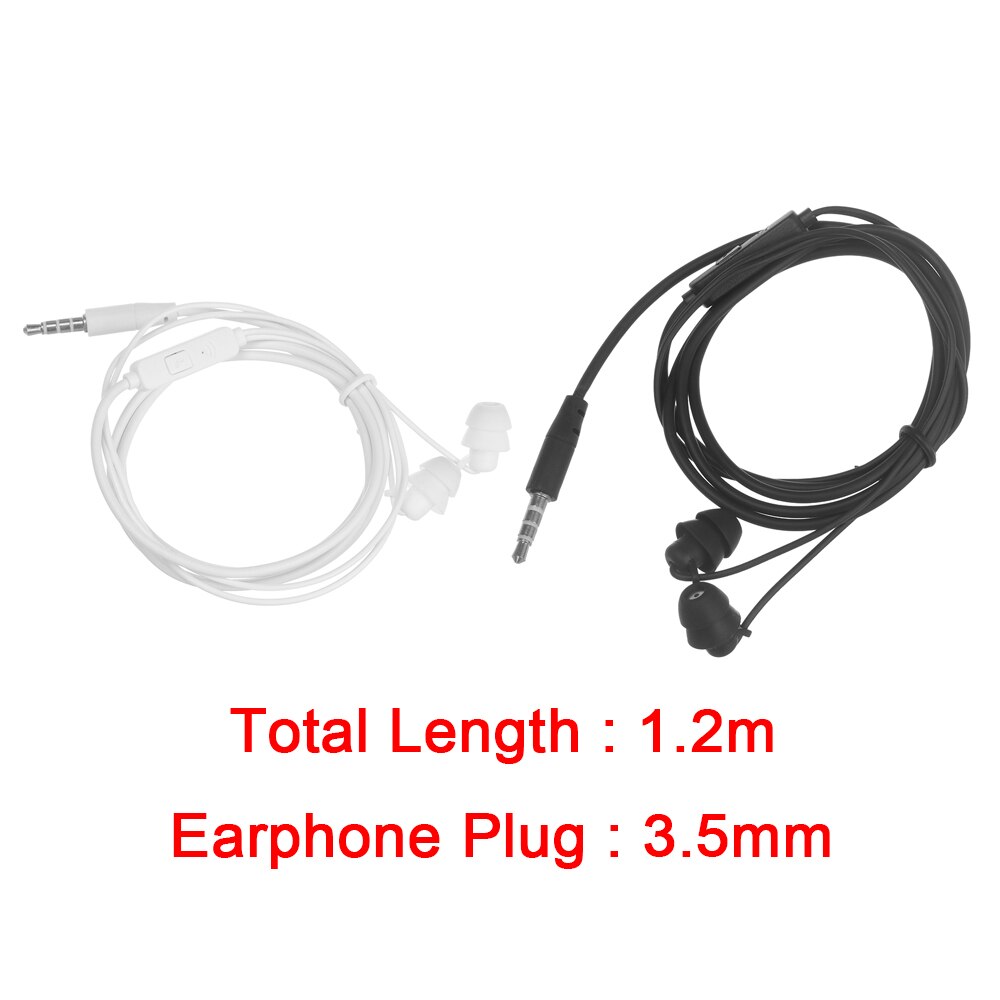 3.5mm Wired Noise Reduction Earphones Stereo Silica Gel In-Ear Headset Sleep Headphones Suitable For Android Phone