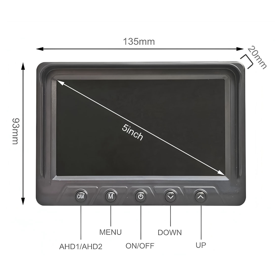 DIYKIT 1024x600 5 Cal AHD IPS monitor z widokiem z tyłu samochodu cyfrowy ekran wyświetlacz wsparcie VCD DVD GPS kamera z 2 wejściami wideo
