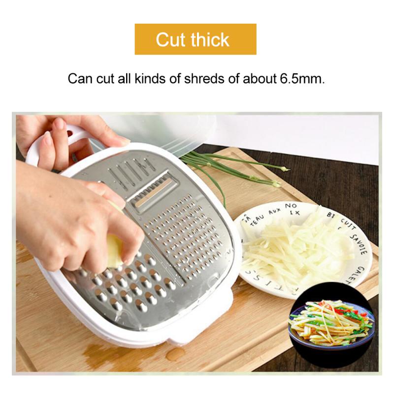 Mandoline Schneidemaschine Gemüse Cutter Professionelle Reibe mit Container Mittagessen Kasten 304 edelstahl klinge Gemüse Küche Werkzeug
