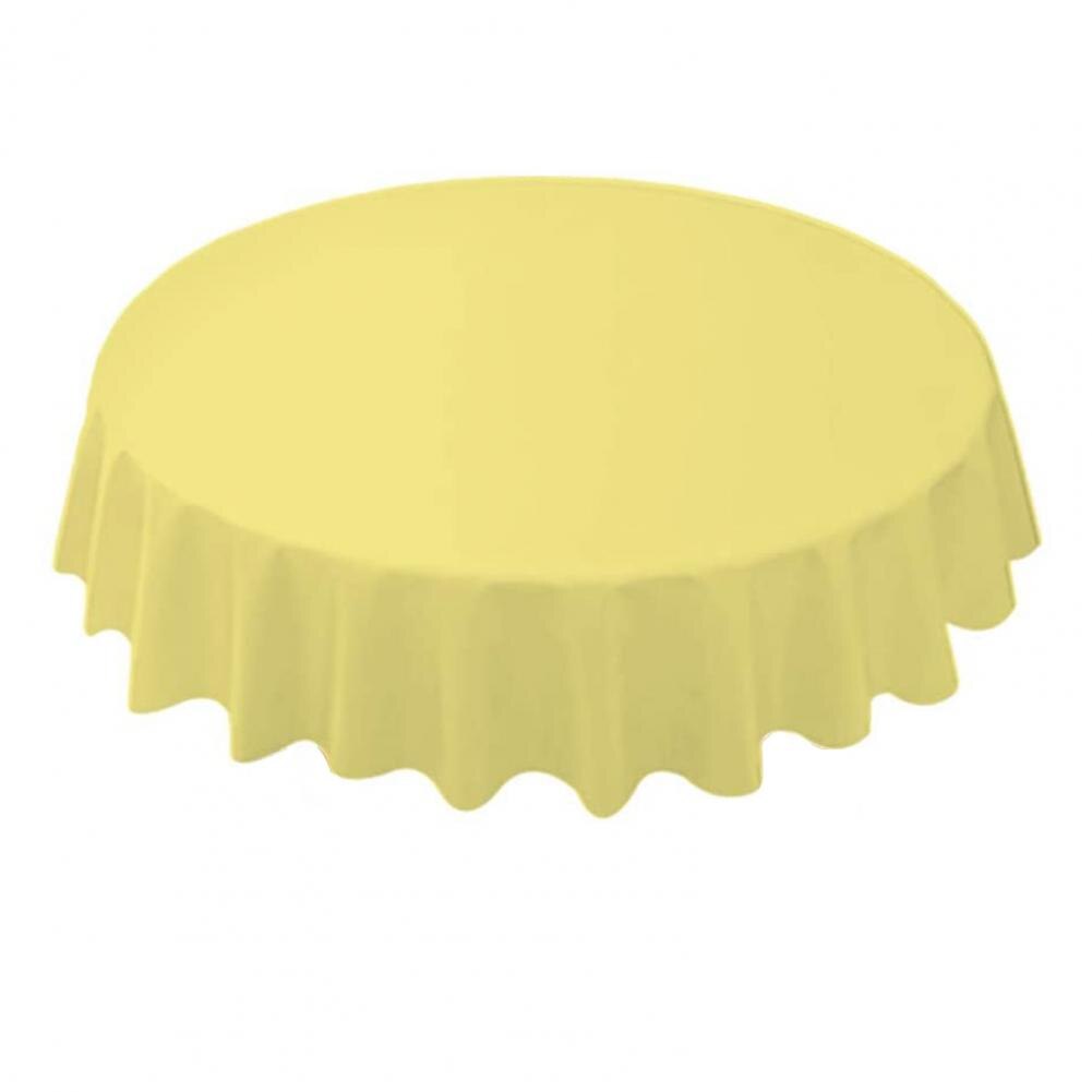 84 Inch Round Tablecloth Simple Disposable PE Waterproof Thicker Table Cover Fabric for Home: Yellow