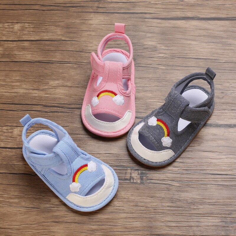 Sommersandalen für babys (jungen und mädchen) aus atmungsaktivem Segeltuch mit rutschfester sohle – süße lauflernschuhe für kleinkinder.