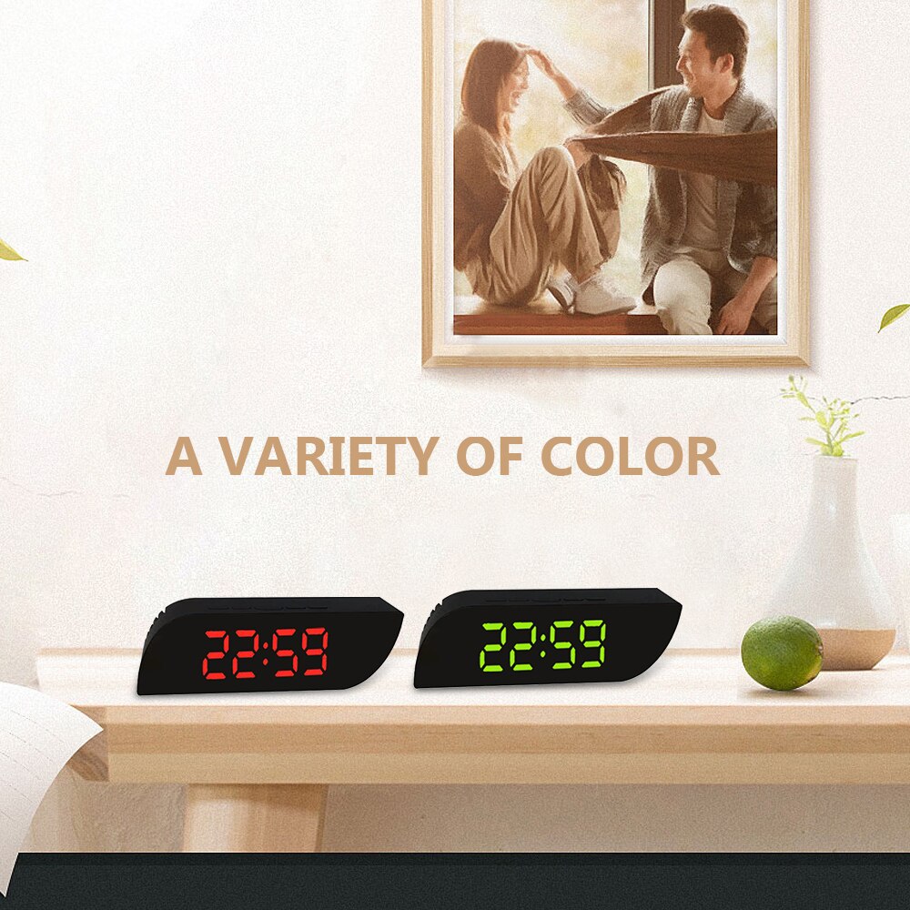 Creatieve Spiegel Wekker Tafel Bureau Display Home Decor Aaa Batterij Usb Opladen Make-Up Spiegel Led Digitale Klok