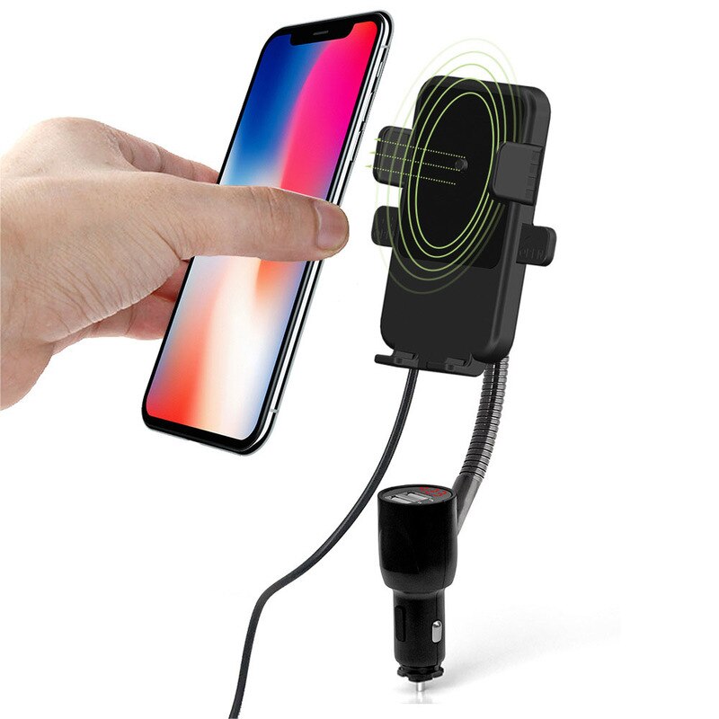 Mobile Phone Holder Mount Qi Cigarette Lighter Car Charger Multifunction Universal Fast Dual USB Charger Wireless Charging