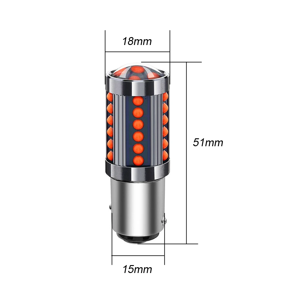 2x1157 BAY15D 36 COB luz trasera LED roja luz de freno de señal de coche bombilla de estacionamiento ajuste de coche accesorios de piezas exteriores universales