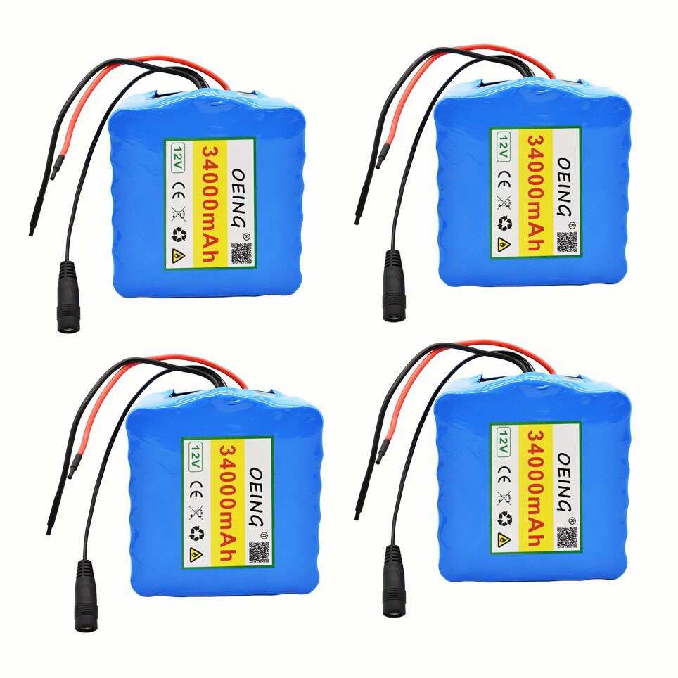 12V 34Ah 3S12P 12V 12.6V Lithium Battery Pack for Inverter Xenon Lamp Solar Street Light Sightseeing Car Etc