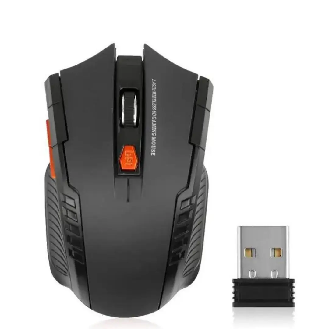 2.4g trådløs mus 1600 dpi optisk mus gamer til datamaskin 6 knapper trådløse mus med usb-mottaker til pc bærbar pc tilbehør: misligholde tittel
