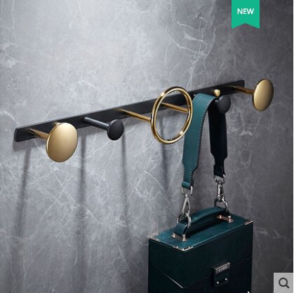 Styl europejski miedziany wieszak ścienny brelok złoty akcesoria łazienkowe ręcznik haczyk na ubrania wieszak na płaszcze klasyczna ściana haki WF-25032: czarny i złoto 25032