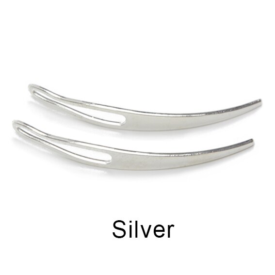 2 pcs Dreadlocks Interlocking Needles Crochet Wig Needle Curved Hair Needle for Making Wigs Hair Interlocking Tools: silver