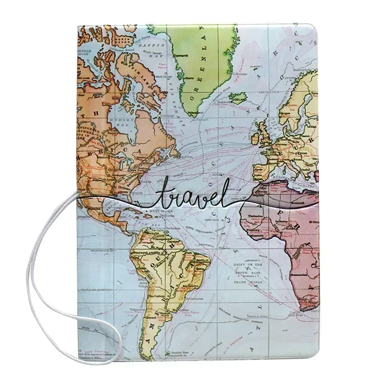 Travel Passport Cover Wallet Bag Letter Men Women Pu Leather ID Address Holder Portable Boarding Travel Accessories: Khaki