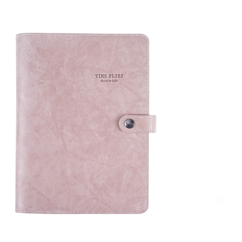 Agenda rétro Vintage couverture en cuir à feuilles mobiles carnet de notes remplaçable papier voyageur bloc-notes fournitures de papeterie: Pink / A6 125mmx190mm