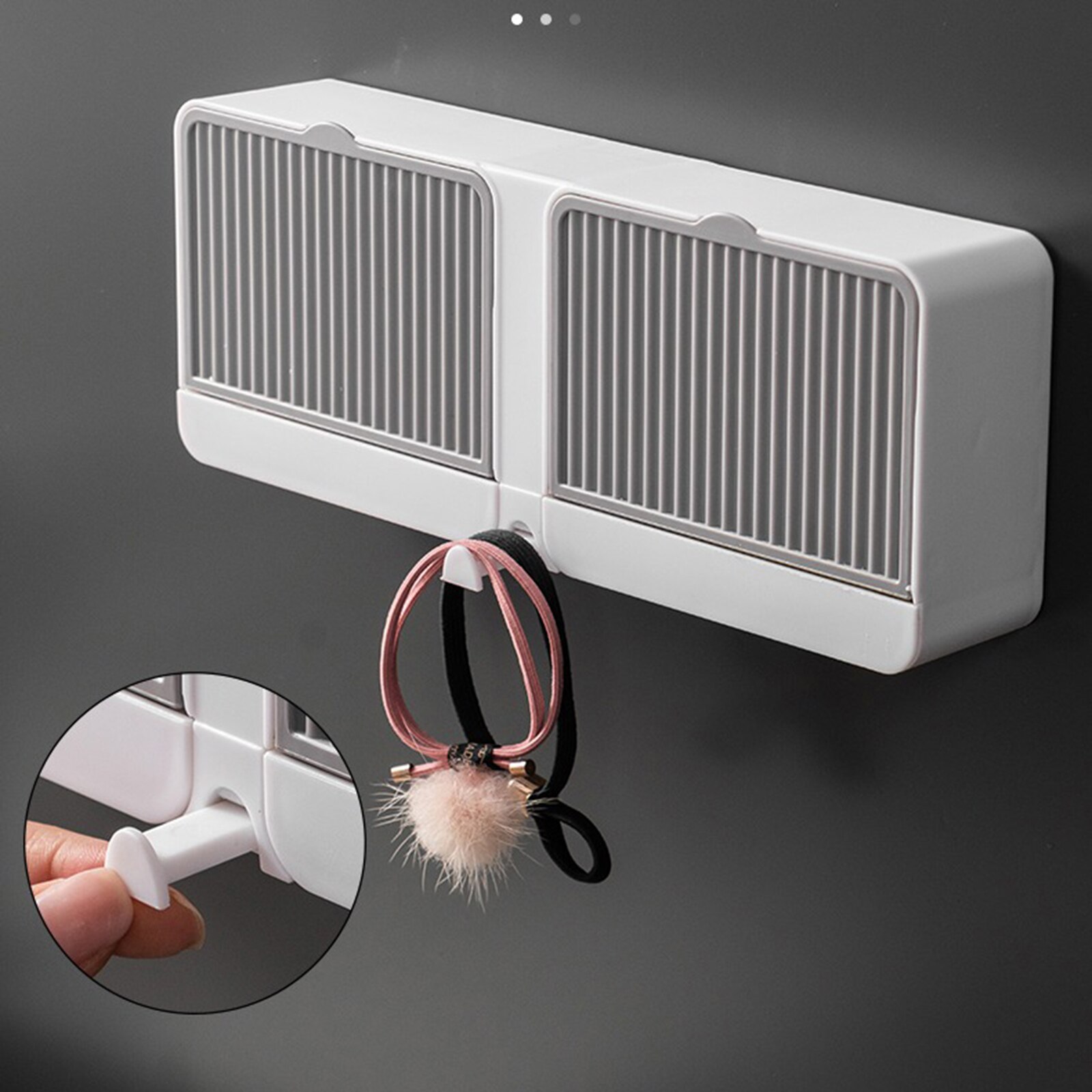 Wall Mounted Soap Box With Lid Single / Double Grids Soap Draining Rack Bathroom Soap Holder Container